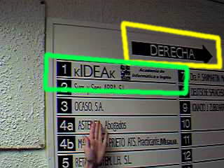 Directorio del pasillo derecho. kIDEAk, m�dulo 1�.