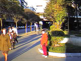 Adelante (hacia los soportales de la c/ Mayor).